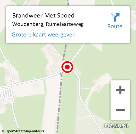 Locatie op kaart van de 112 melding: Brandweer Met Spoed Naar Woudenberg, Rumelaarseweg op 6 juni 2021 19:52