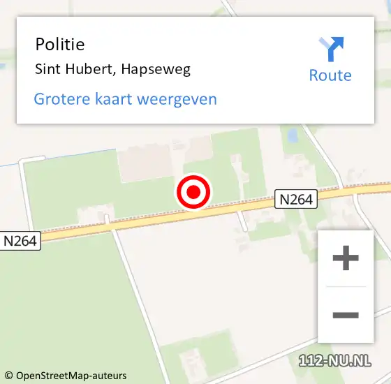 Locatie op kaart van de 112 melding: Politie Sint Hubert, Hapseweg op 6 juni 2021 21:58