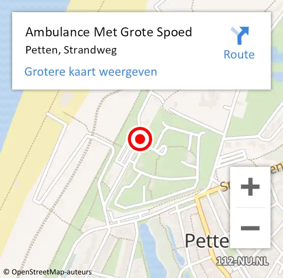 Locatie op kaart van de 112 melding: Ambulance Met Grote Spoed Naar Petten, Strandweg op 6 juni 2021 22:35