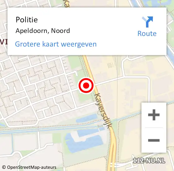 Locatie op kaart van de 112 melding: Politie Apeldoorn, Noord op 7 juni 2021 08:15