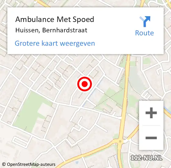 Locatie op kaart van de 112 melding: Ambulance Met Spoed Naar Huissen, Bernhardstraat op 7 juni 2021 12:49