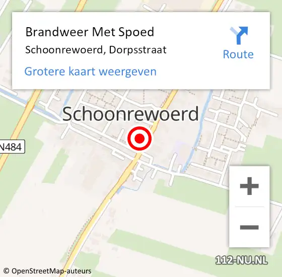 Locatie op kaart van de 112 melding: Brandweer Met Spoed Naar Schoonrewoerd, Dorpsstraat op 7 juni 2021 13:26