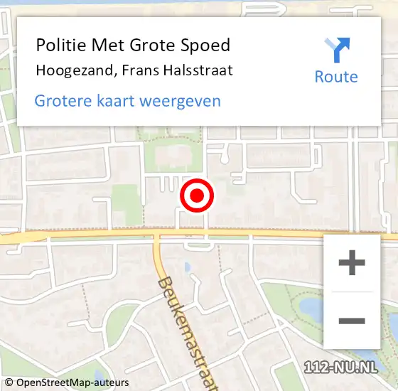 Locatie op kaart van de 112 melding: Politie Met Grote Spoed Naar Hoogezand, Frans Halsstraat op 7 juni 2021 17:58