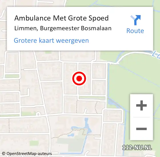Locatie op kaart van de 112 melding: Ambulance Met Grote Spoed Naar Limmen, Burgemeester Bosmalaan op 7 juni 2021 18:21