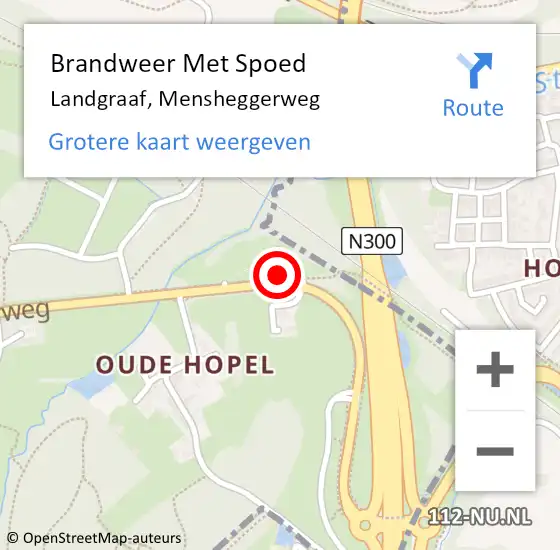 Locatie op kaart van de 112 melding: Brandweer Met Spoed Naar Landgraaf, Mensheggerweg op 8 juni 2021 06:30