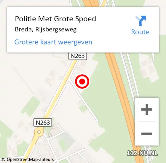 Locatie op kaart van de 112 melding: Politie Met Grote Spoed Naar Breda, Rijsbergseweg op 8 juni 2021 09:55