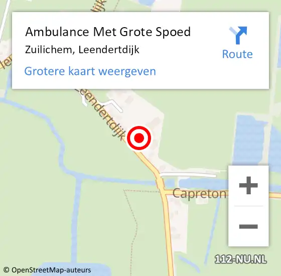 Locatie op kaart van de 112 melding: Ambulance Met Grote Spoed Naar Zuilichem, Leendertdijk op 8 juni 2021 10:59