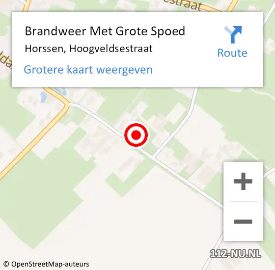 Locatie op kaart van de 112 melding: Brandweer Met Grote Spoed Naar Horssen, Hoogveldsestraat op 8 juni 2021 14:46