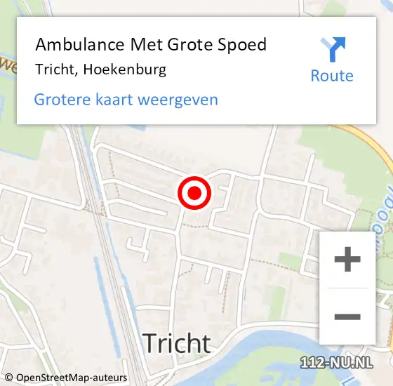 Locatie op kaart van de 112 melding: Ambulance Met Grote Spoed Naar Tricht, Hoekenburg op 8 juni 2021 18:13