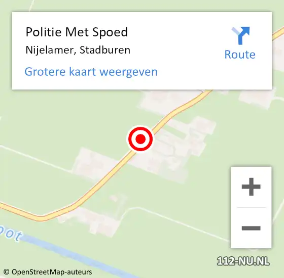Locatie op kaart van de 112 melding: Politie Met Spoed Naar Nijelamer, Stadburen op 9 juni 2021 00:19