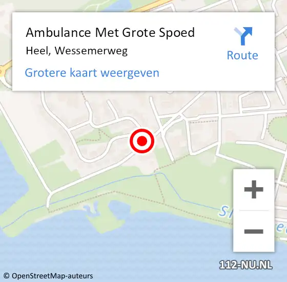 Locatie op kaart van de 112 melding: Ambulance Met Grote Spoed Naar Heel, Wessemerweg op 9 juni 2021 01:44