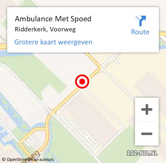 Locatie op kaart van de 112 melding: Ambulance Met Spoed Naar Ridderkerk, Voorweg op 9 juni 2021 06:33
