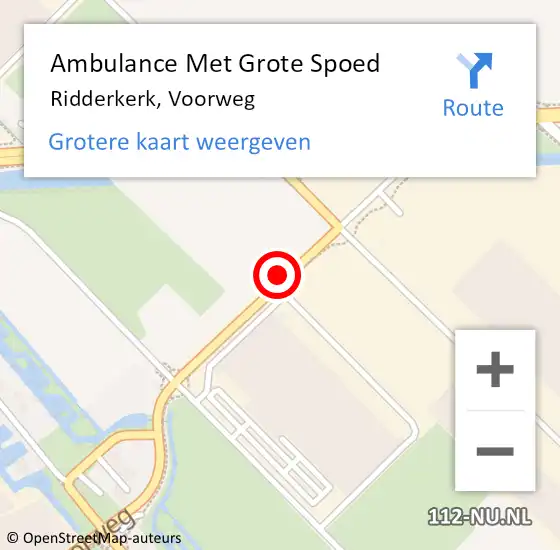 Locatie op kaart van de 112 melding: Ambulance Met Grote Spoed Naar Ridderkerk, Voorweg op 9 juni 2021 06:34