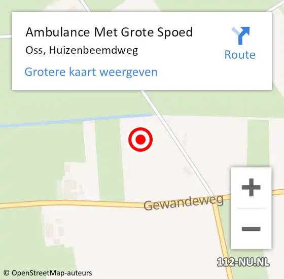 Locatie op kaart van de 112 melding: Ambulance Met Grote Spoed Naar Oss, Huizenbeemdweg op 9 juni 2021 09:45