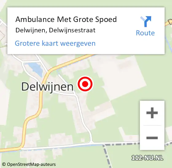 Locatie op kaart van de 112 melding: Ambulance Met Grote Spoed Naar Delwijnen, Delwijnsestraat op 9 juni 2021 10:18