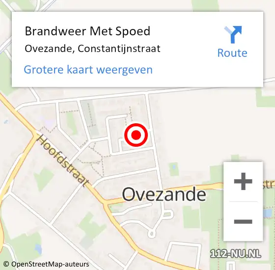 Locatie op kaart van de 112 melding: Brandweer Met Spoed Naar Ovezande, Constantijnstraat op 9 juni 2021 10:57