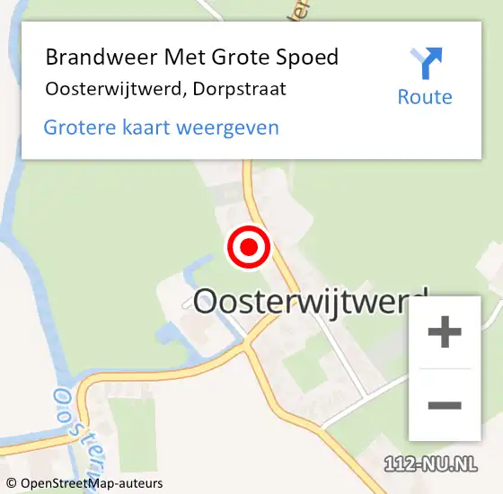 Locatie op kaart van de 112 melding: Brandweer Met Grote Spoed Naar Oosterwijtwerd, Dorpstraat op 9 juni 2021 14:03