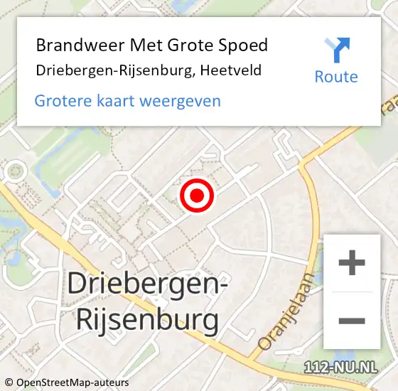 Locatie op kaart van de 112 melding: Brandweer Met Grote Spoed Naar Driebergen-Rijsenburg, Heetveld op 9 juni 2021 22:11