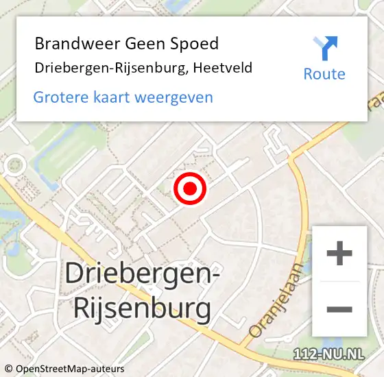 Locatie op kaart van de 112 melding: Brandweer Geen Spoed Naar Driebergen-Rijsenburg, Heetveld op 9 juni 2021 22:11