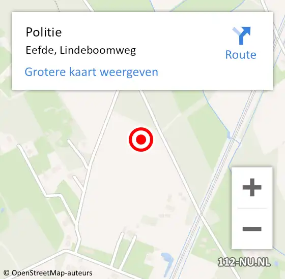 Locatie op kaart van de 112 melding: Politie Eefde, Lindeboomweg op 10 juni 2021 07:25