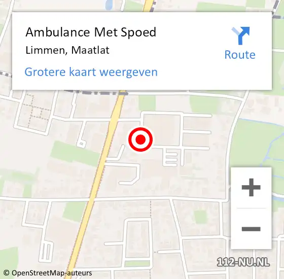 Locatie op kaart van de 112 melding: Ambulance Met Spoed Naar Limmen, Maatlat op 10 juni 2021 07:42