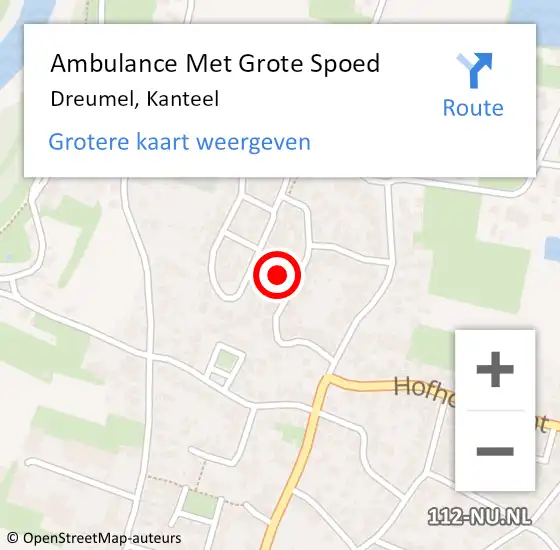 Locatie op kaart van de 112 melding: Ambulance Met Grote Spoed Naar Dreumel, Kanteel op 10 juni 2021 08:24