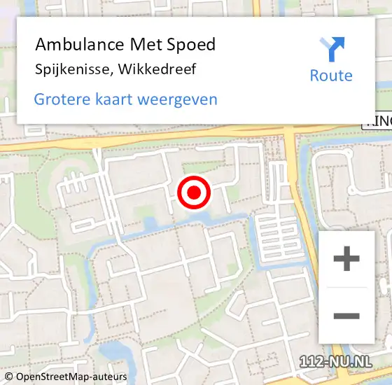 Locatie op kaart van de 112 melding: Ambulance Met Spoed Naar Spijkenisse, Wikkedreef op 10 juni 2021 09:07