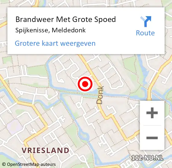 Locatie op kaart van de 112 melding: Brandweer Met Grote Spoed Naar Spijkenisse, Meldedonk op 10 juni 2021 11:53
