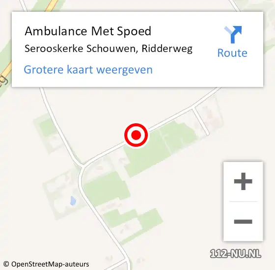 Locatie op kaart van de 112 melding: Ambulance Met Spoed Naar Serooskerke Schouwen, Ridderweg op 12 juni 2014 21:07