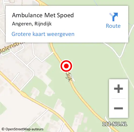 Locatie op kaart van de 112 melding: Ambulance Met Spoed Naar Angeren, Rijndijk op 10 juni 2021 18:43