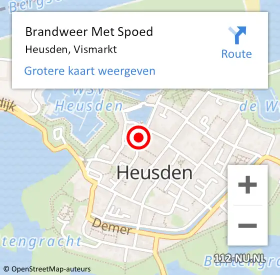 Locatie op kaart van de 112 melding: Brandweer Met Spoed Naar Heusden, Vismarkt op 11 juni 2021 00:32