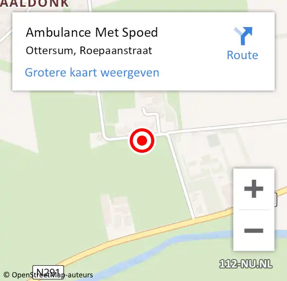 Locatie op kaart van de 112 melding: Ambulance Met Spoed Naar Ottersum, Roepaanstraat op 11 juni 2021 03:17