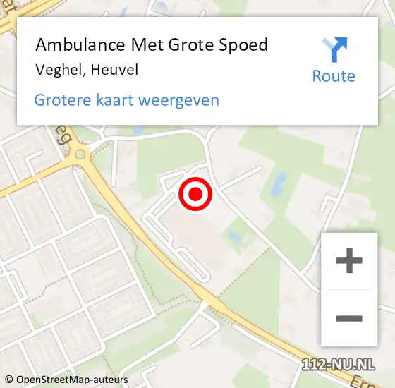 Locatie op kaart van de 112 melding: Ambulance Met Grote Spoed Naar Veghel, Heuvel op 11 juni 2021 05:30