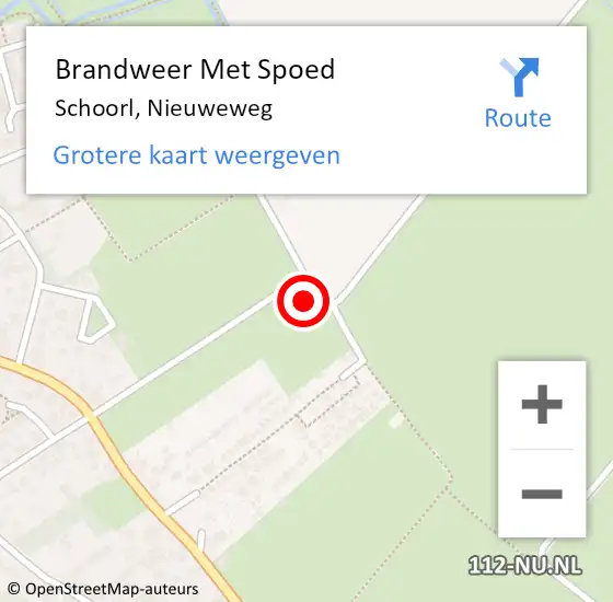 Locatie op kaart van de 112 melding: Brandweer Met Spoed Naar Schoorl, Nieuweweg op 11 juni 2021 11:51