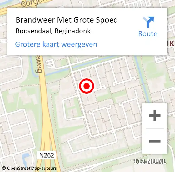 Locatie op kaart van de 112 melding: Brandweer Met Grote Spoed Naar Roosendaal, Reginadonk op 11 juni 2021 15:22