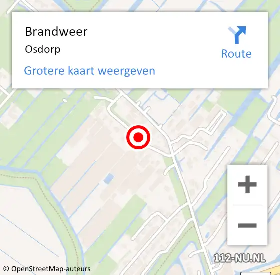 Locatie op kaart van de 112 melding: Brandweer Osdorp op 11 juni 2021 16:47
