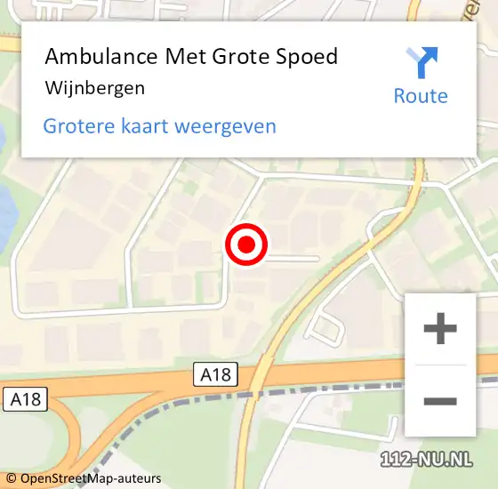 Locatie op kaart van de 112 melding: Ambulance Met Grote Spoed Naar Wijnbergen op 11 juni 2021 18:13
