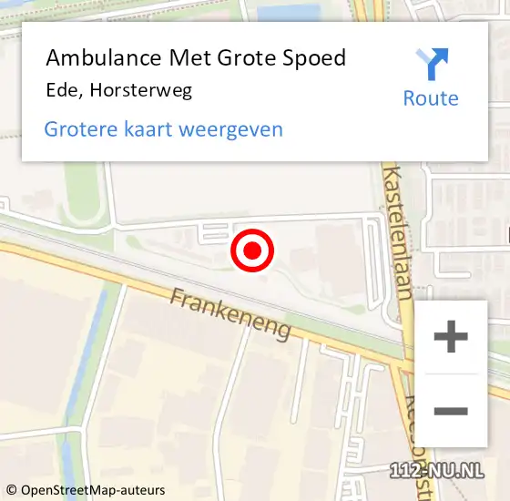 Locatie op kaart van de 112 melding: Ambulance Met Grote Spoed Naar Ede, Horsterweg op 11 juni 2021 20:31