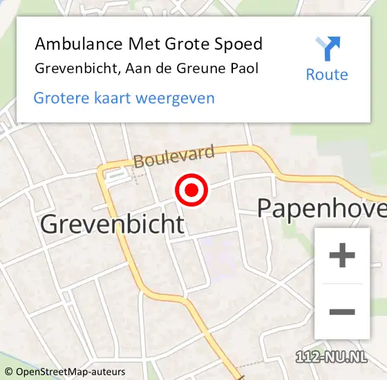 Locatie op kaart van de 112 melding: Ambulance Met Grote Spoed Naar Grevenbicht, Aan de Greune Paol op 11 juni 2021 21:17