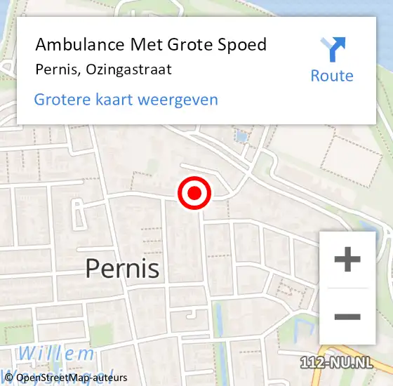 Locatie op kaart van de 112 melding: Ambulance Met Grote Spoed Naar Pernis, Ozingastraat op 12 juni 2021 03:10