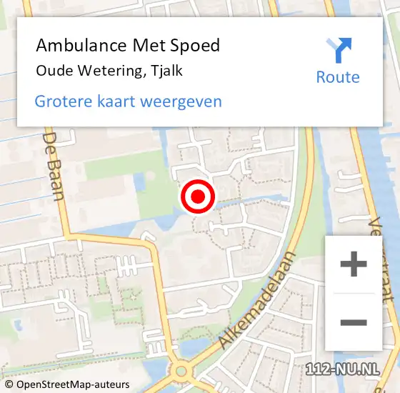 Locatie op kaart van de 112 melding: Ambulance Met Spoed Naar Oude Wetering, Tjalk op 12 juni 2021 04:04