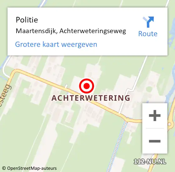 Locatie op kaart van de 112 melding: Politie Maartensdijk, Achterweteringseweg op 12 juni 2021 05:52