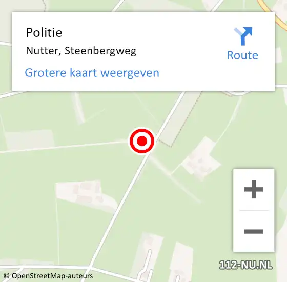 Locatie op kaart van de 112 melding: Politie Nutter, Steenbergweg op 12 juni 2021 13:37