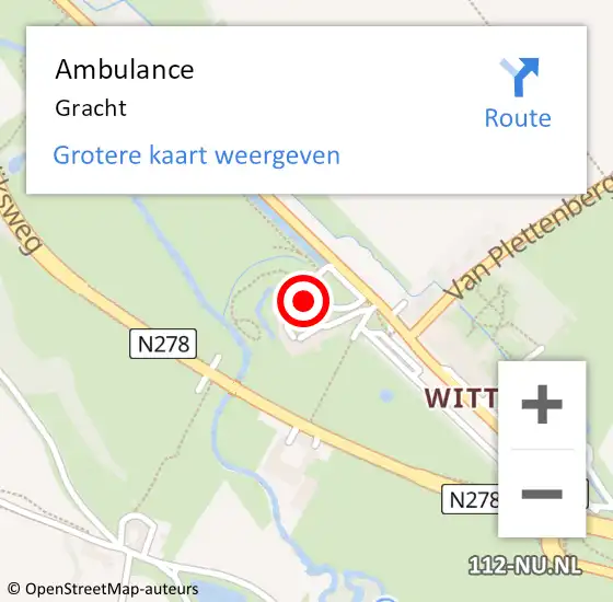 Locatie op kaart van de 112 melding: Ambulance Gracht op 12 juni 2021 14:54