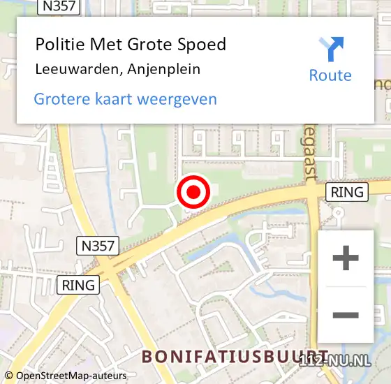 Locatie op kaart van de 112 melding: Politie Met Grote Spoed Naar Leeuwarden, Anjenplein op 12 juni 2021 16:36