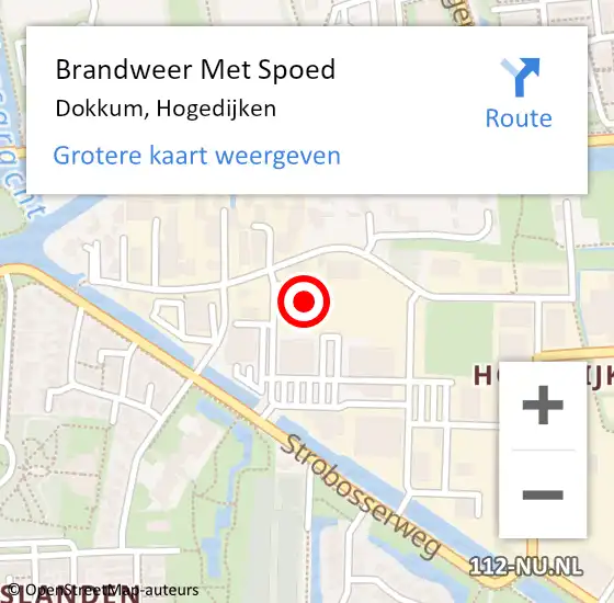 Locatie op kaart van de 112 melding: Brandweer Met Spoed Naar Dokkum, Hogedijken op 12 juni 2021 18:33