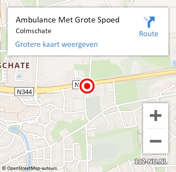 Locatie op kaart van de 112 melding: Ambulance Met Grote Spoed Naar Colmschate op 12 juni 2021 20:36