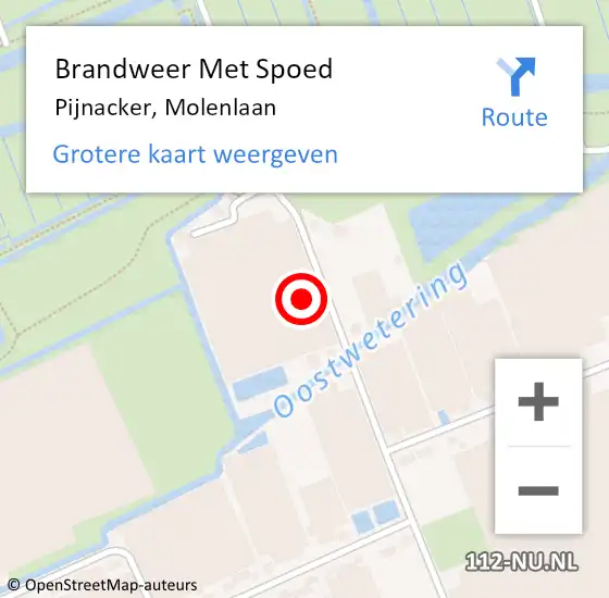 Locatie op kaart van de 112 melding: Brandweer Met Spoed Naar Pijnacker, Molenlaan op 12 juni 2021 23:15