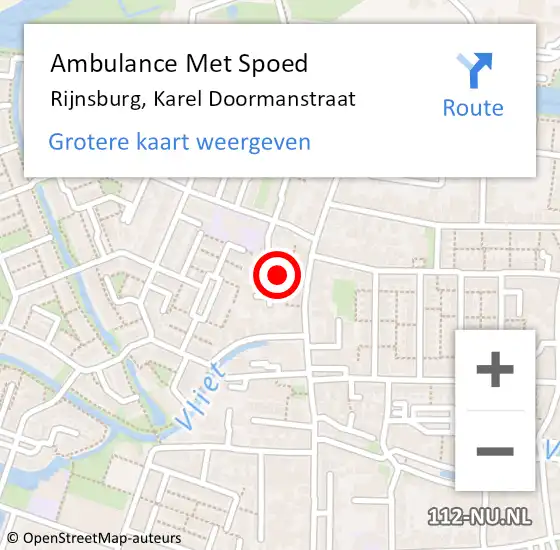 Locatie op kaart van de 112 melding: Ambulance Met Spoed Naar Rijnsburg, Karel Doormanstraat op 13 juni 2021 03:49