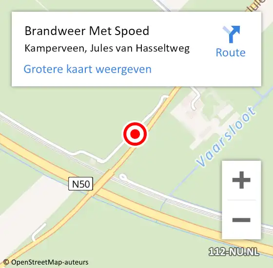 Locatie op kaart van de 112 melding: Brandweer Met Spoed Naar Kamperveen, Jules van Hasseltweg op 13 juni 2021 11:14